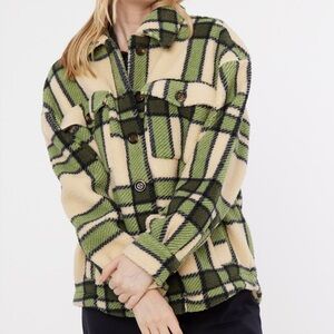 Joanie Clothing Jackie Tartan Fleece Shacket - Green